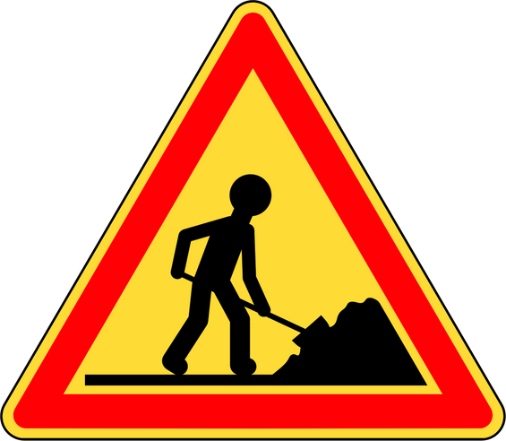 Ongoing Road Repair Sign Illustration